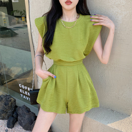 Women's Fashion Top Wide Leg Shorts