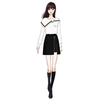 Two-piece Sweater With Skirt Temperament Was Thinner