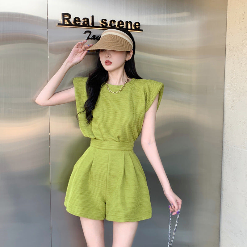 Women's Fashion Top Wide Leg Shorts