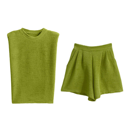 Women's Fashion Top Wide Leg Shorts