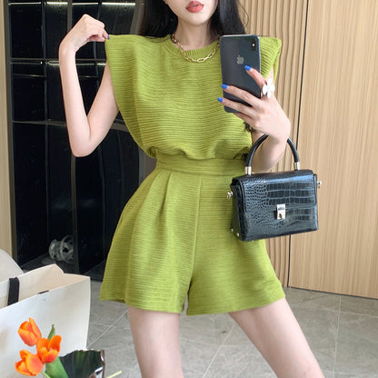 Women's Fashion Top Wide Leg Shorts